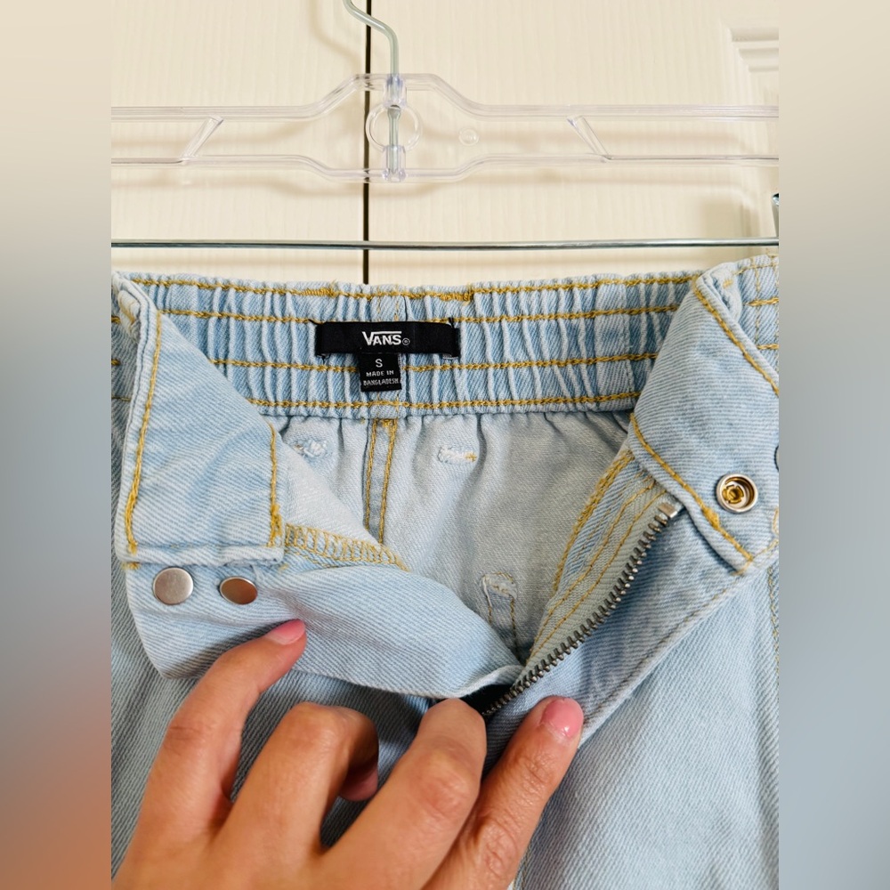 Vans Light Blue Denim Jacket with Gold Stitching - Picture 5 of 5